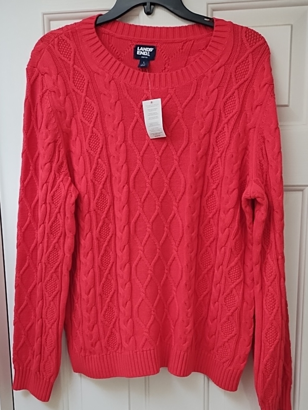 Lands' End Drifter Cable Knit Scoop Neck Sweater NWT!